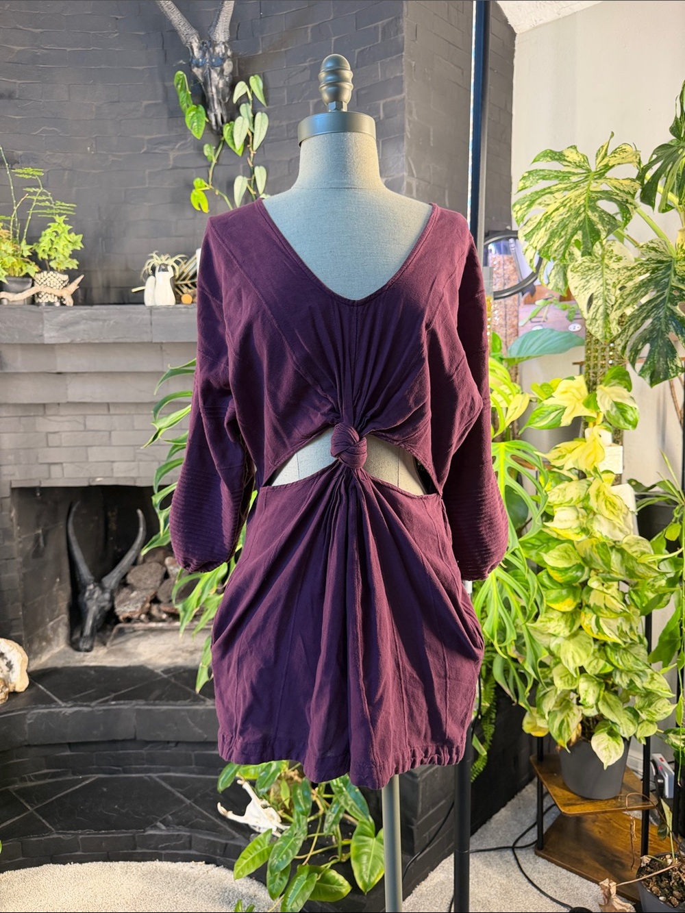 Free People Plum Knot-Front Romper
